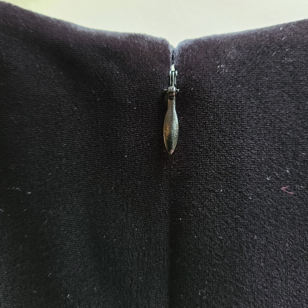Long Black Velvet  Formal Dress with 3D Floral Embroidery, Size Small - Picture 4 of 10